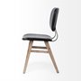 67517 - Haden I Black Faux-Leather Wrap Brown Solid Wood and Iron Base Dining Chair