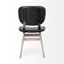 67517 - Haden I Black Faux-Leather Wrap Brown Solid Wood and Iron Base Dining Chair