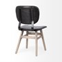 67517 - Haden I Black Faux-Leather Wrap Brown Solid Wood and Iron Base Dining Chair