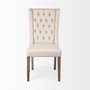 67510 - Mackenzie I Cream Plush Linen Covering Ash Solid Wood Base Dining Chair