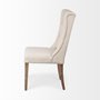 67510 - Mackenzie I Cream Plush Linen Covering Ash Solid Wood Base Dining Chair