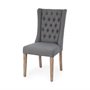 67511 - Mackenzie II Gray Plush Linen Covering Ash Solid Wood Base Dining Chair