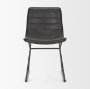 67605 - Thornton I Dark Brown Faux-Leather Seat Black Iron Frame Dining Chair