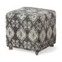 67489 - Pallu 18.75"H Dhurrie Cotton Cover w/Four Wooden Legs Ottoman
