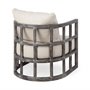 67514 - Skylar I Cream Fabric Covered Cushioned Demi-Lune Wooden Frame Accent Chair 