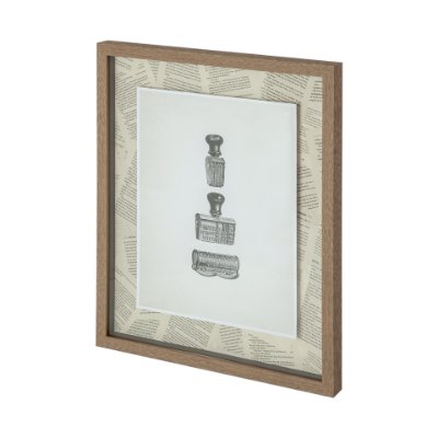 12073 - Stamped by Sam Appleman a Framed Art Print Matted under Glass