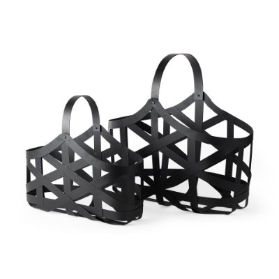 67798 - Tyrell (Set of 2) 23L x 11W; 18L x 8W Black Iron Metal Baskets