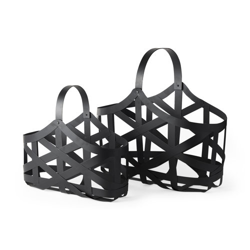 67798 - Tyrell (Set of 2) 23L x 11W; 18L x 8W Black Iron Metal Baskets