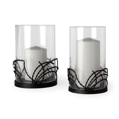 67872 - Cutlass I Set of Two Black Metal Base Table Candle Holders