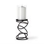 67878 - Omega I Small Black Metal Stacked Ring Table Candle Holder 