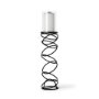 67880 - Omega III Large Black Metal Stacked Ring Table Candle Holder 
