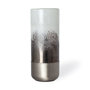 67944 - Baltic I Tall White Brushed Silver Metal Bottom Glass Vase