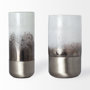 67944 - Baltic I Tall White Brushed Silver Metal Bottom Glass Vase