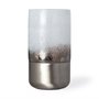 67945 - Baltic II Large White Brushed Silver Metal Bottom Glass Vase