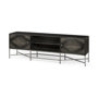 67741 - Hogarth I Dark Brown Solid Wood TV Stand Media Console with Storage, TV up to 81"
