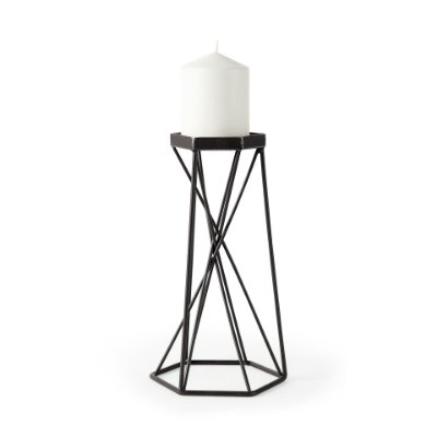 67887 - Sixx II Large Antiqued Metal Hexagonal Table Candle Holder 