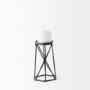 67886 - Sixx I Small Antiqued Metal Hexagonal Table Candle Holder 