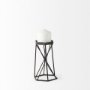67886 - Sixx I Small Antiqued Metal Hexagonal Table Candle Holder 