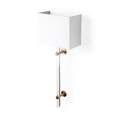 67943 - Cantabria 12x30 White Shade Brass/Acrylic Wall Sconce