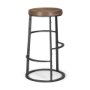 67903 - Neo 26.3" Seat Height Brown Wood Seat Black Metal Frame Stool
