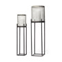 67962 - Steen Set of Two Black Meshed Metal Candle Holder Lanterns 