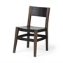 67847 - Nell I Black Iron Seat Solid Brown Wooden Base Dining Chair