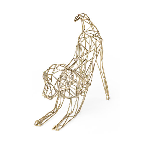 67884 - Frankie II 13L x 6W Gold Wire Framed Dog Shaped Decor