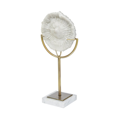 67984 - Sandy III (Large) 8L x 4W White Coastal Sand Dollar Object