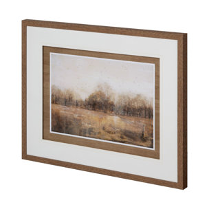 Copper Glaze Landscape by Matina Theodosiou Hand Embellished Framed Art Print Matted under Glass