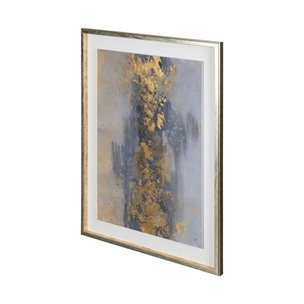 Concrete Gold 2 by Altamura a Hand Embellished Textured Framed Art Print Matted under Glass