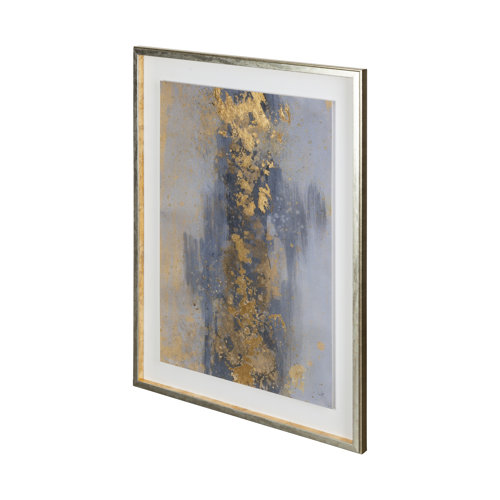 12163 - Concrete Gold 2 by Altamura a Hand Embellished Textured Framed Art Print Matted under Glass