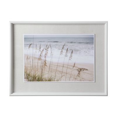 12211 - Silver Seagrass by Marlana Semenza a Hand Embellished Textured Framed Photo Art Print Matted under G