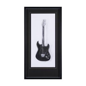 Guitar I by Mercana Studio a Hand Embellished Textured Framed Art Print Matted under Glass