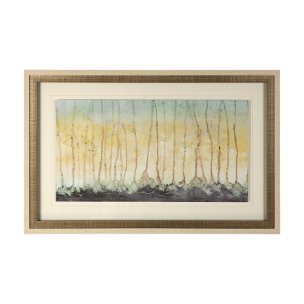 Treeline Light I by Jennifer Goldberger Hand Embellished Textured Framed Art Print Matted under Glas