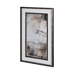 Blk Wht Bronze I by Jennifer Goldberger Hand Embellished Textured Framed Art Print Matted under Glas