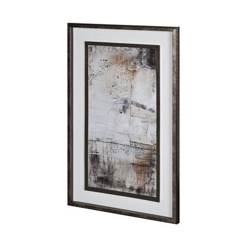 12316 - Blk Wht Bronze I by Jennifer Goldberger Hand Embellished Textured Framed Art Print Matted under Glas