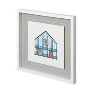 Petit Mansion II by Jones a Hand Embellished Textured Framed Art Print Matted under Glass