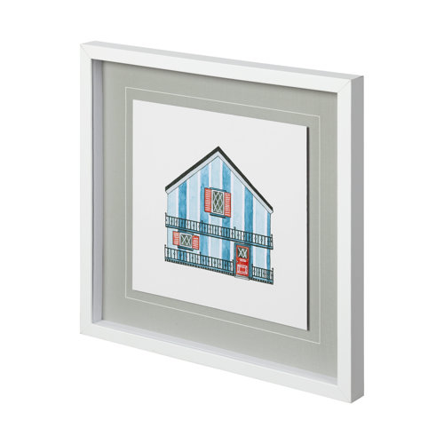 12351 - Petit Mansion II by Jones a Hand Embellished Textured Framed Art Print Matted under Glass