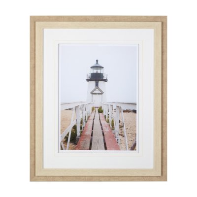 12360 - Brant Point Lighthouse by Mercana Studio a Framed Photo Art Print Matted under Glass