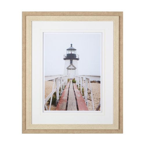 12360 - Brant Point Lighthouse by Mercana Studio a Framed Photo Art Print Matted under Glass