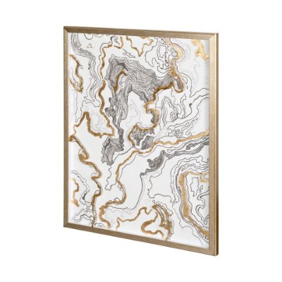 12402 - Wooden Wave I by Mercana Studio a Hand Embellished Textured Framed Art Print Matted under Glass