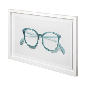 Glasses Aqua by Mercana Studio a Framed Art Print Matted under Glass