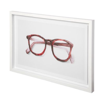 12455 - Glasses Red by Mercana Studio a Framed Art Print Matted under Glass
