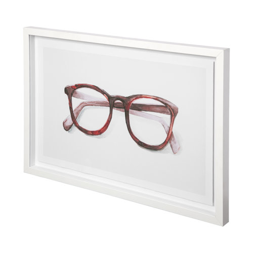 12455 - Glasses Red by Mercana Studio a Framed Art Print Matted under Glass