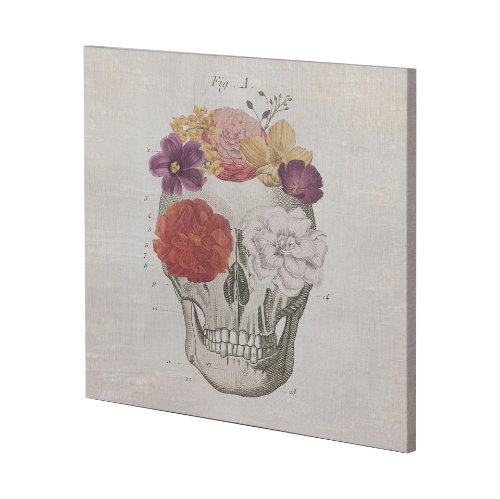 100938-L - Floral Skull I by Mercana Studio a Hand Embellished Textured Canvas