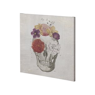 Floral Skull I by Mercana Studio a Hand Embellished Textured Canvas