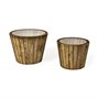 67975 - John Paul (Set of 2) 25L x 25W Brown Wood W/ Glass Accent Tables