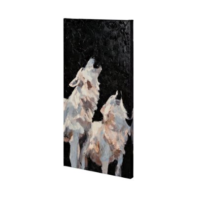 101017-L - Midnight Wolves by Mercana Studio a Hand Embellished Textured Canvas