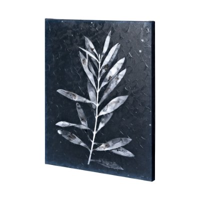 101067-L - Midnight Leaves I by Megan Meagher a Hand Embellished Textured Canvas