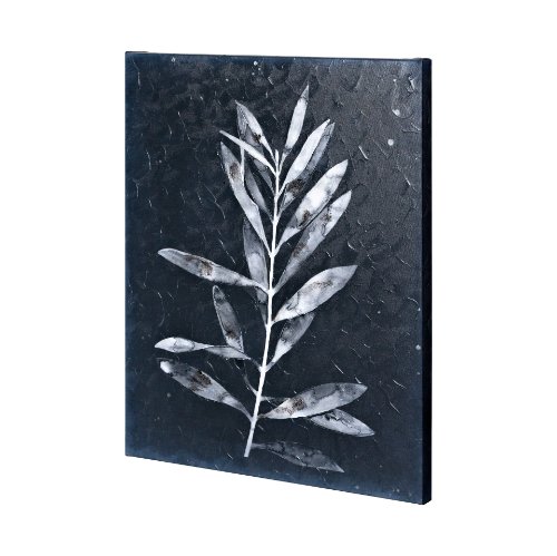 101067-L - Midnight Leaves I by Megan Meagher a Hand Embellished Textured Canvas